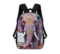 sinyumoney Mochila Escolar Infantil Impresa En 3D Colorful Elephant Artwork-28 Mochilas Para Libros Mochilas Escolares De Viaje De Alta Capacidad Para Niños/estudiantes/adultos 17inch