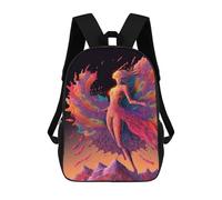 sinyumoney Mochila Escolar Infantil Impresa En 3D Colorful Fantasy Winged Figure Para Niños, Mochila De Viaje De Alta Capacidad, Mochila Informal Para Niños 17inch