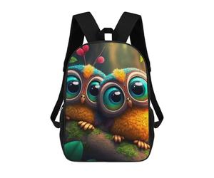 sinyumoney Mochila Escolar Infantil Impresa En 3D Colorful Forest Owls Mochilas Para Libros Mochilas De Viaje Informales Mochila De Gran Capacidad Para Niños 17inch