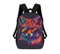 sinyumoney Mochila Escolar Infantil Impresa En 3D Colorful Fox Headphones Art Print-3 17inch Para Niños, Mochila De Viaje De Alta Capacidad, Mochila Escolar De Moda Para Niños