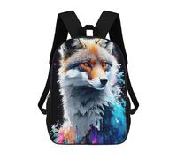 sinyumoney Mochila Escolar Infantil Impresa En 3D Colorful Fox Portrait -6 Para Niños, Mochila De Viaje De Alta Capacidad, Mochila Informal Para Niños 17inch