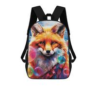 sinyumoney Mochila Escolar Infantil Impresa En 3D Colorful Fox with Bubbles Mochilas Para Libros Mochilas Escolares De Viaje De Alta Capacidad Para Niños/estudiantes/adultos 17inch