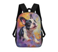sinyumoney Mochila Escolar Infantil Impresa En 3D Colorful French Bulldog Painting 17inch Para Niños, Mochila De Viaje De Alta Capacidad, Mochila Escolar De Moda Para Niños