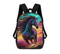 sinyumoney Mochila Escolar Infantil Impresa En 3D Colorful Horse Sunset Mochilas De Viaje De Alta Capacidad Para Niños Mochilas De Libros De Moda Mochila Escolar Infantil 17inch