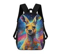 sinyumoney Mochila Escolar Infantil Impresa En 3D Colorful Kangaroo Galaxy Art Print 17inch Para Niños, Mochila De Viaje De Alta Capacidad, Mochila Escolar De Moda Para Niños