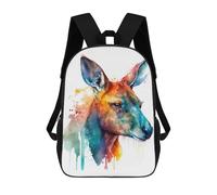 sinyumoney Mochila Escolar Infantil Impresa En 3D Colorful Kangaroo Portrait Art Print Mochila Escolar Infantil Mochilas De Viaje Mochilas De Moda Mochilas De Gran Capacidad 17inch