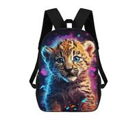 sinyumoney Mochila Escolar Infantil Impresa En 3D Colorful Leopard Cub Art Print -2 17inch Para Niños, Mochila De Viaje De Alta Capacidad, Mochila Escolar De Moda Para Niños