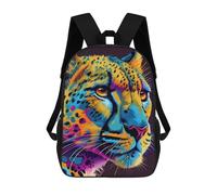 sinyumoney Mochila Escolar Infantil Impresa En 3D Colorful Leopard Portrait-8 Mochilas De Viaje De Alta Capacidad Para Niños Mochilas De Libros De Moda Mochila Escolar Infantil 17inch
