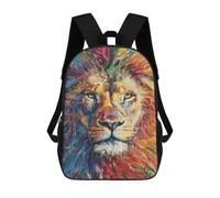 sinyumoney Mochila Escolar Infantil Impresa En 3D Colorful Lion Art Print-35 17inch Para Niños, Mochila De Viaje De Alta Capacidad, Mochila Escolar De Moda Para Niños