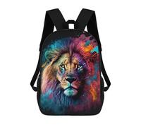 sinyumoney Mochila Escolar Infantil Impresa En 3D Colorful Lion Portrait Art Print Mochila Mochilas Deportivas Para Niños Y Niñas Mochila De Moda 17inch