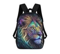 sinyumoney Mochila Escolar Infantil Impresa En 3D Colorful Lion Portrait Artwork -11 Mochilas Para Libros Mochilas Escolares De Viaje De Alta Capacidad Para Niños/estudiantes/adultos 17inch