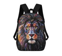 sinyumoney Mochila Escolar Infantil Impresa En 3D Colorful Lion Portrait Para Niños, Mochila De Viaje De Alta Capacidad, Mochila Informal Para Niños 17inch