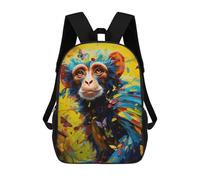 sinyumoney Mochila Escolar Infantil Impresa En 3D Colorful Monkey with Butterflies Mochilas Para Libros Mochilas Escolares De Viaje De Alta Capacidad Para Niños/estudiantes/adultos 17inch