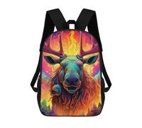 sinyumoney Mochila Escolar Infantil Impresa En 3D Colorful Moose Portrait -1 Para Niños Mochilas De Viaje De Alta Capacidad Bolsas Para Libros Mochila Escolar Infantil Mochila 17inch