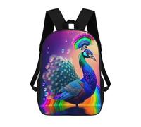 sinyumoney Mochila Escolar Infantil Impresa En 3D Colorful Peacock Rainbow Reflection 17inch Para Niños, Mochila De Viaje De Alta Capacidad, Mochila Escolar De Moda Para Niños