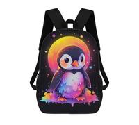 sinyumoney Mochila Escolar Infantil Impresa En 3D Colorful Penguin And Moon Mochilas De Viaje De Alta Capacidad Para Niños Mochilas De Libros De Moda Mochila Escolar Infantil 17inch