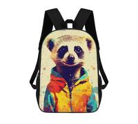 sinyumoney Mochila Escolar Infantil Impresa En 3D Colorful Raccoon Art Print Mochila Escolar Infantil Mochilas De Viaje Mochilas De Moda Mochilas De Gran Capacidad 17inch