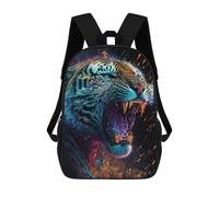 sinyumoney Mochila Escolar Infantil Impresa En 3D Colorful Roaring Tiger Artwork -1 Para Niños Mochilas De Viaje De Alta Capacidad Bolsas Para Libros Mochila Escolar Infantil Mochila 17inch