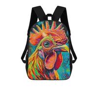 sinyumoney Mochila Escolar Infantil Impresa En 3D Colorful Rooster Portrait Mochila Mochilas Deportivas Para Niños Y Niñas Mochila De Moda 17inch