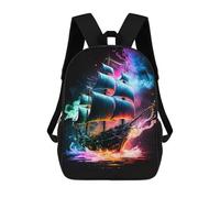 sinyumoney Mochila Escolar Infantil Impresa En 3D Colorful Sailing Ship Fantasy -1 Mochila Mochilas Deportivas Para Niños Y Niñas Mochila De Moda 17inch