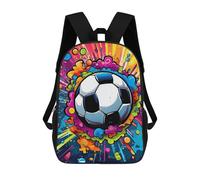 sinyumoney Mochila Escolar Infantil Impresa En 3D Colorful Soccer Ball Art Mochilas Para Libros Mochilas Escolares De Viaje De Alta Capacidad Para Niños/estudiantes/adultos 17inch