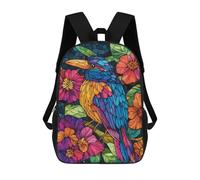 sinyumoney Mochila Escolar Infantil Impresa En 3D Colorful Stained Glass Bird 17inch Para Niños, Mochila De Viaje De Alta Capacidad, Mochila Escolar De Moda Para Niños