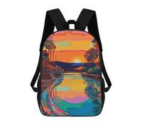 sinyumoney Mochila Escolar Infantil Impresa En 3D Colorful Sunset Pool Reflections Mochilas De Viaje De Alta Capacidad Para Niños Mochilas De Libros De Moda Mochila Escolar Infantil 17inch