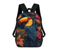 sinyumoney Mochila Escolar Infantil Impresa En 3D Colorful Toucan in Tropical Foliage Mochila Mochilas Deportivas Para Niños Y Niñas Mochila De Moda 17inch