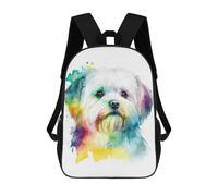 sinyumoney Mochila Escolar Infantil Impresa En 3D Colorful Watercolor Dog Art Print Mochilas Para Libros Mochilas De Viaje Informales Mochila De Gran Capacidad Para Niños 17inch
