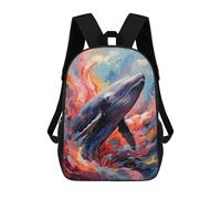 sinyumoney Mochila Escolar Infantil Impresa En 3D Colorful Whale in An Abstract Ocean Para Niños, Mochila De Viaje De Alta Capacidad, Mochila Informal Para Niños 17inch