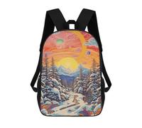 sinyumoney Mochila Escolar Infantil Impresa En 3D Colorful Winter Forest Pathway 17inch Para Niños, Mochila De Viaje De Alta Capacidad, Mochila Escolar De Moda Para Niños