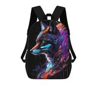 sinyumoney Mochila Escolar Infantil Impresa En 3D Colorful Wolf Artwork Mochila Mochilas Deportivas Para Niños Y Niñas Mochila De Moda 17inch
