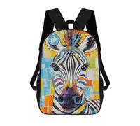 sinyumoney Mochila Escolar Infantil Impresa En 3D Colorful Zebra Painting Mochila Mochilas Deportivas Para Niños Y Niñas Mochila De Moda 17inch