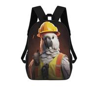 sinyumoney Mochila Escolar Infantil Impresa En 3D Construction Cockatoo Para Niños, Mochila De Viaje De Alta Capacidad, Mochila Informal Para Niños 17inch