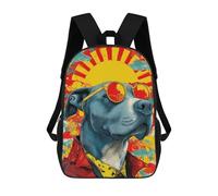 sinyumoney Mochila Escolar Infantil Impresa En 3D Cool Dog with Sunglasses Art Mochila Escolar Infantil Mochilas De Viaje Mochilas De Moda Mochilas De Gran Capacidad 17inch