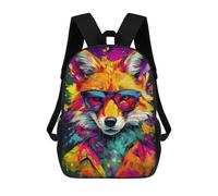sinyumoney Mochila Escolar Infantil Impresa En 3D Cool Fox in Sunglasses Mochila Mochilas Deportivas Para Niños Y Niñas Mochila De Moda 17inch