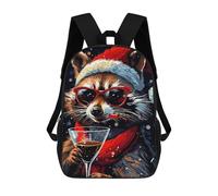 sinyumoney Mochila Escolar Infantil Impresa En 3D Cool Raccoon Christmas Mochila Mochilas Deportivas Para Niños Y Niñas Mochila De Moda 17inch