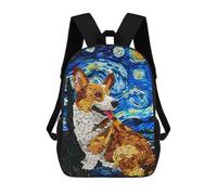 sinyumoney Mochila Escolar Infantil Impresa En 3D Corgi Dog Bead Art Para Niños Mochilas De Viaje De Alta Capacidad Bolsas Para Libros Mochila Escolar Infantil Mochila 17inch