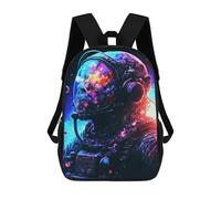sinyumoney Mochila Escolar Infantil Impresa En 3D Cosmic Astronaut Portrait-3 Mochilas Para Libros Mochilas De Viaje Informales Mochila De Gran Capacidad Para Niños 17inch