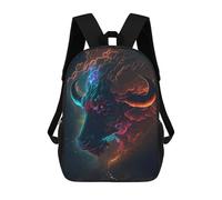 sinyumoney Mochila Escolar Infantil Impresa En 3D Cosmic Bull Profile Mochilas Para Libros Mochilas De Viaje Informales Mochila De Gran Capacidad Para Niños 17inch