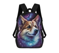 sinyumoney Mochila Escolar Infantil Impresa En 3D Cosmic Corgi Canvas Print-1 17inch Para Niños, Mochila De Viaje De Alta Capacidad, Mochila Escolar De Moda Para Niños