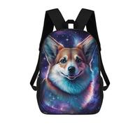sinyumoney Mochila Escolar Infantil Impresa En 3D Cosmic Corgi Canvas Print-2 17inch Para Niños, Mochila De Viaje De Alta Capacidad, Mochila Escolar De Moda Para Niños