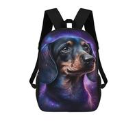 sinyumoney Mochila Escolar Infantil Impresa En 3D Cosmic Dachshund Portrait-4 17inch Para Niños, Mochila De Viaje De Alta Capacidad, Mochila Escolar De Moda Para Niños