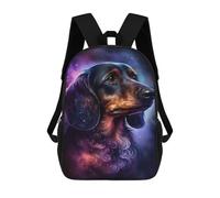 sinyumoney Mochila Escolar Infantil Impresa En 3D Cosmic Dachshund Portrait-5 17inch Para Niños, Mochila De Viaje De Alta Capacidad, Mochila Escolar De Moda Para Niños