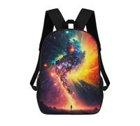 sinyumoney Mochila Escolar Infantil Impresa En 3D Cosmic Journey A Solo Stroll Through The Stars Para Niños, Mochila De Viaje De Alta Capacidad, Mochila Informal Para Niños 17inch