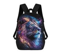 sinyumoney Mochila Escolar Infantil Impresa En 3D Cosmic Lion Portrait-4 17inch Para Niños, Mochila De Viaje De Alta Capacidad, Mochila Escolar De Moda Para Niños