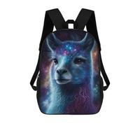 sinyumoney Mochila Escolar Infantil Impresa En 3D Cosmic Llama Portrait Print-1 17inch Para Niños, Mochila De Viaje De Alta Capacidad, Mochila Escolar De Moda Para Niños