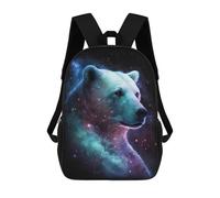 sinyumoney Mochila Escolar Infantil Impresa En 3D Cosmic Polar Bear Art Print-11 17inch Para Niños, Mochila De Viaje De Alta Capacidad, Mochila Escolar De Moda Para Niños