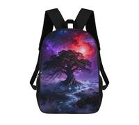 sinyumoney Mochila Escolar Infantil Impresa En 3D Cosmic Tree of Life Para Niños, Mochila De Viaje De Alta Capacidad, Mochila Informal Para Niños 17inch