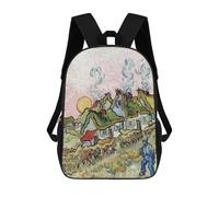 sinyumoney Mochila Escolar Infantil Impresa En 3D Cottages in The Sun Mochilas Para Libros Mochilas Escolares De Viaje De Alta Capacidad Para Niños/estudiantes/adultos 17inch